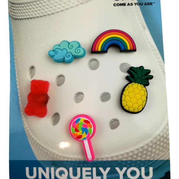 Crocs NWT Bundle (2) Jibbits Happy Candy 5 pack & Breakfast 5 pack 10 To… - Picture 2 of 8
